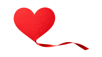 Red heart balloon with ribbon