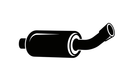 Black exhaust muffler icon on a white backdrop