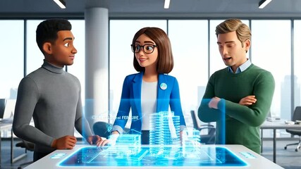 Empowering Women in Tech: Architects Collaborate on Future Design with Holographic Display for International Women’s Day - Powered by Adobe