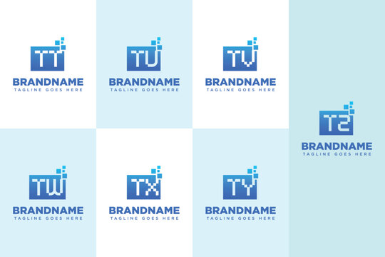 Letters TT TU TV TW TX TY TZ Data Tech Logo, symbolizing data, innovation, and digital solutions