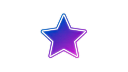 Vibrant Gradient Star Icon with White Outline