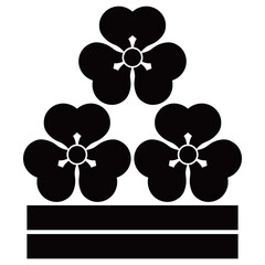 家紋です。三つ組片喰に二つ引きといいます。