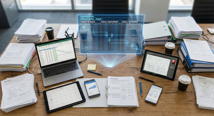 Modern Business Workflow with Holographic Data Visualization