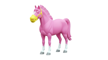 Pink Horse with Yellow Muzzle