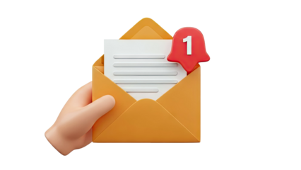 Hand Holding Envelope with New Email Notification
