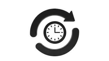 Clock with circular arrow icon