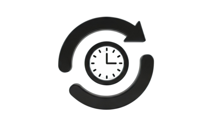 Clock with circular arrow icon