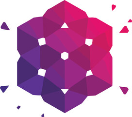 Geometric abstract design in purple and pink