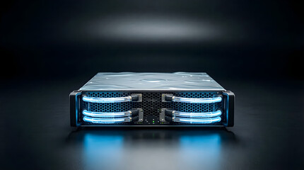 High-performance edge server with liquid cooling - futuristic technology for data and AI