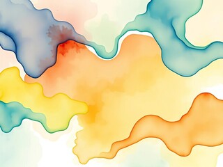 Abstract watercolor painting with fluid, organic shapes and a serene color palette,  delicate,  fluid