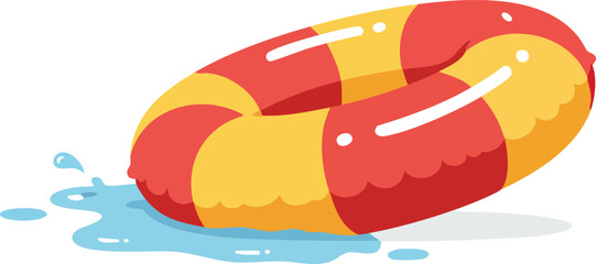 Cartoon lifebuoy on a white background