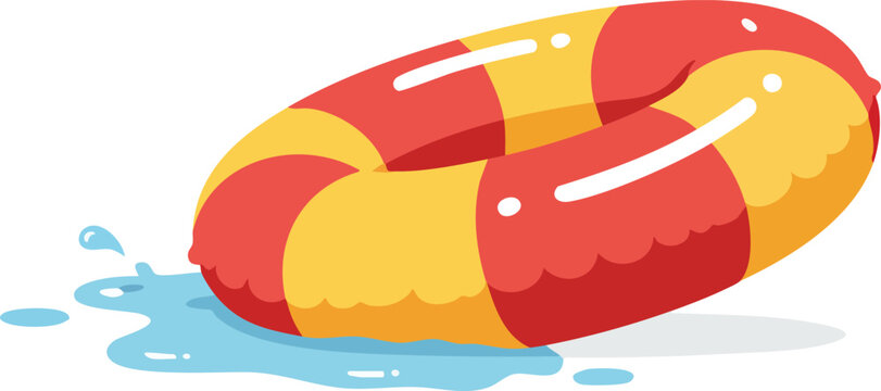 Cartoon lifebuoy on a white background