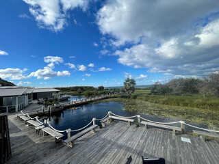 Caves Beach lakeside deck