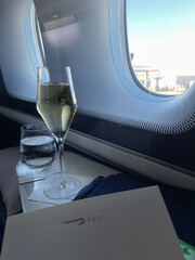 Business class window champagne