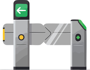 Modern turnstile on white background