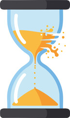 Illustration of an hourglass with sand flowing