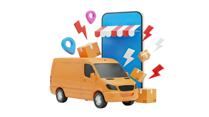 3D Delivery Service Iconography