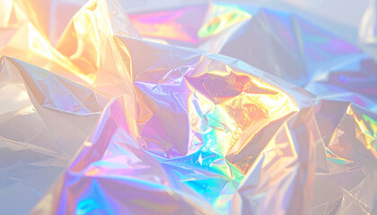 Iridescent plastic wrap texture