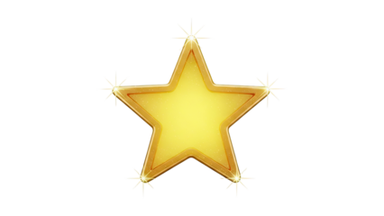 Golden Star Icon with Glitter and Sparkles