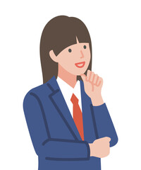 腕組みをする制服を着た女子学生