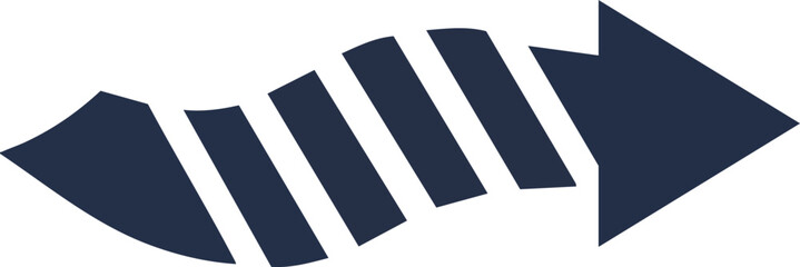 Wavy arrow points right