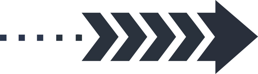 Arrow showing right direction and progress