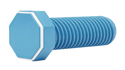 Blue Hexagonal Bolt with White Trim