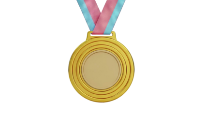 Gold Medal with Transgender Pride Ribbon