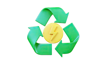 Recycling Symbol with Energy Icon
