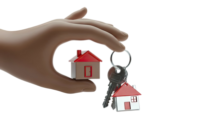 Hand Holding House Keychains