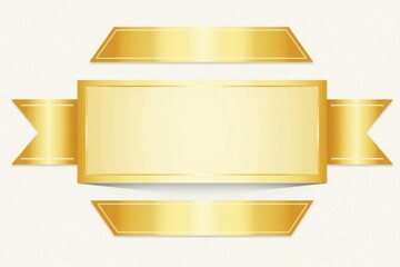 Realistic golden ribbons & labels, corner & arrow shapes Ideal for website promotions , corner, arrow, promotion