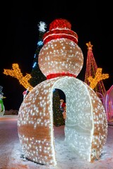 Giant Illuminated Snowman Display