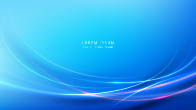 Modern blue abstract background featuring soft gradient blue tones and flowing light trails