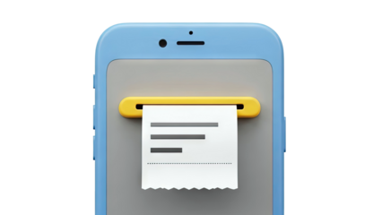 Smartphone printing a receipt