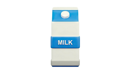 Modern Milk Carton with Blue and White Design