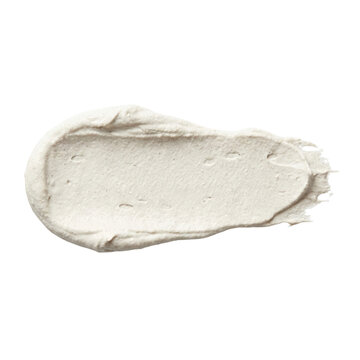 White cosmetic clay mask smear texture
