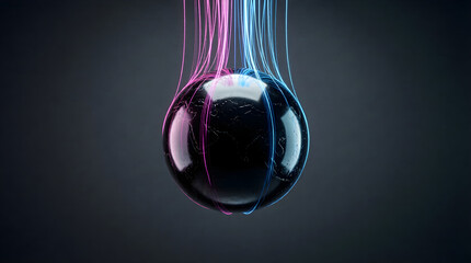 AI core visualizing complex data - abstract neural network and technology background