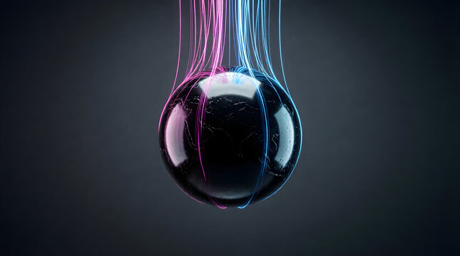 AI core visualizing complex data - abstract neural network and technology background