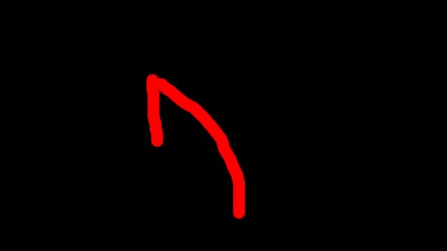 Curved smooth arrow animation video,