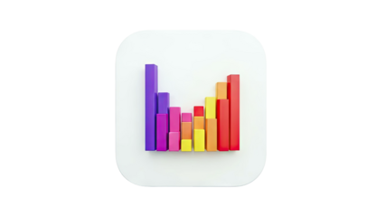 Colorful 3D Bar Chart Icon