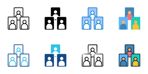 Candidate Platform icons set multiple style collection. Editable stroke 
