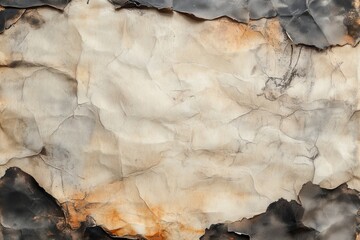 Fototapeta premium Distressed Crumpled Paper with Burnt Edges