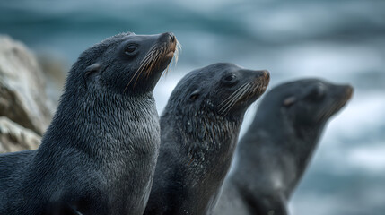 Seals on the beach