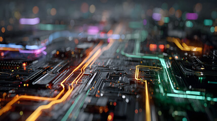 Futuristic technological background with digital elements