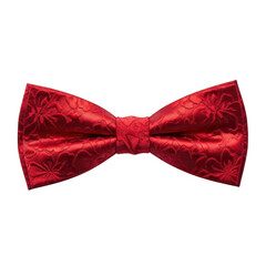 Elegant red bow tie isolated on transparent background
