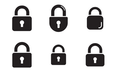 Lock security solid icon vector