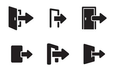 Logout arrow solid icon vector