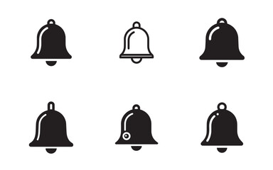 Notification bell solid icon vector
