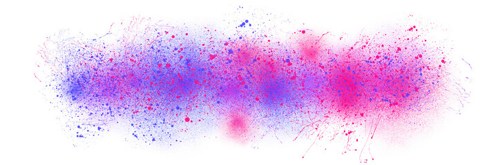 Obraz premium Dynamic pink and purple spray paint spots on transparent base