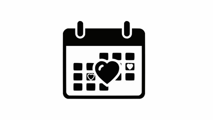 Calendar with Heart Symbol Marking a Special Date.
